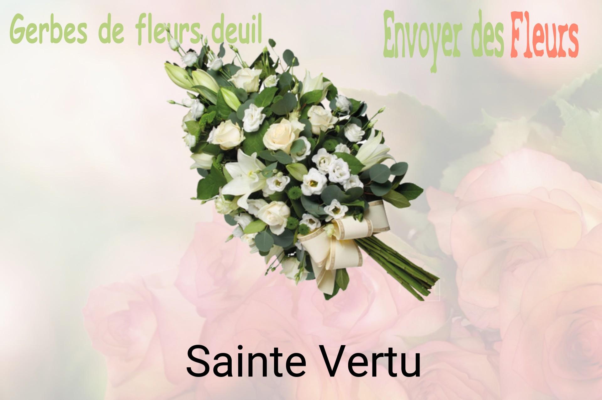 Gerbe de fleurs de deuil livrée à Sainte-Vertu